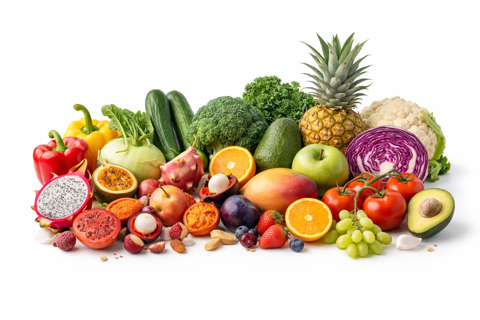 Fresh produce selection prepared for wholesale supply